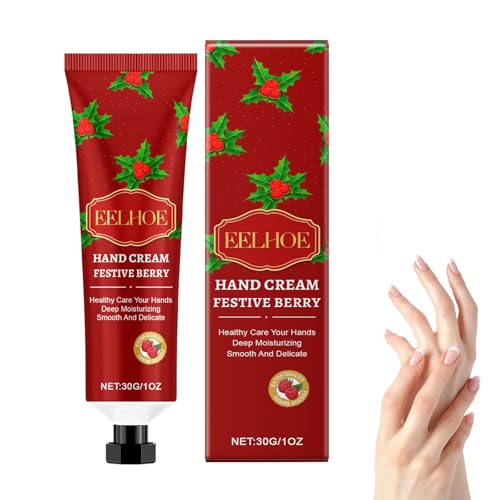 Handcreme für Weihnachts,Handcreme Geschenke, Feuchtigkeitscreme Pflegecreme für Trockene Rissige Hände,Weihnachtsgeschenke Kleine Geschenke für Mutter Freundin Frau (Deep Red, One Size) von Generisch