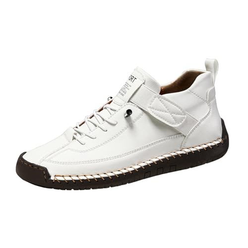 Handgefertigt Lederschuhe Unisex Herbst und Winter Wildlederoptik Flachschuhe Chunky Mokassins mit Weiche Sohle Große Größen Frauen Einzelne Schuhe rutschfeste Fahrschuhe Freizeitschuhe für Alltag von Generisch