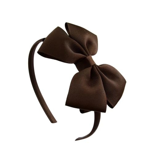 Handgefertigte Haarschleifen für Babys, Mädchen, niedliche Schleife, solides Stirnband, Kopfbedeckung, Baby-Haarschmuck (braun) von Generisch