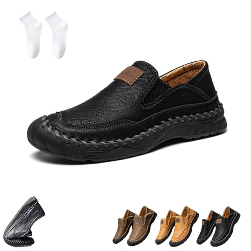 Handgefertigte Orthopädische Outdoor-Loafer Aus Leder for Herren, Slip-On-Wanderschuhe Mit Orthopädischer Fußgewölbeunterstützung, Bequeme, wasserdichte, rutschfeste Freizeit-Sneaker(Schwarz,47 EU) Handgefertigte Orthopädische Outdoor-Loafer Aus Leder for Herren, Slip-On-Wanderschuhe Mit Orthopädischer Fußgewölbeunterstützung, Bequeme, wasserdichte, rutschfeste Freizeit-Sneaker(Schwarz,47 EU) von Generisch