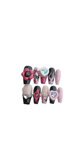 Handgefertigter, tragbarer Nagelaufnäher, Hot Girl, cool, abnehmbar, Nagelkunst, künstliche Nägel (XS) von Generisch
