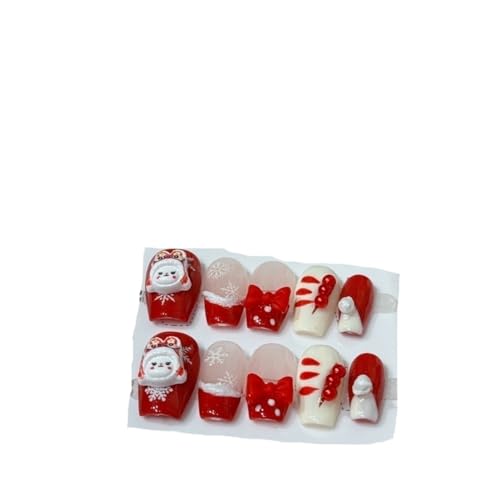 Handgefertigter Nagelkunst-Aufnäher mit Schneeflocken-Schleife, Größe XS von Generisch