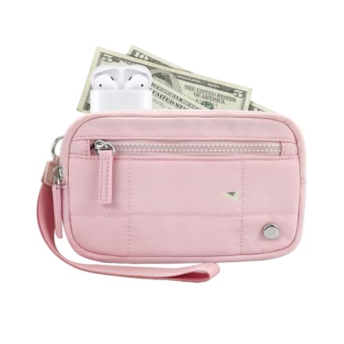 Handgelenk-Geldbörse für Damen – stilvolle Münzbörse mit Reißverschluss, tragbarer Kleingeldhalter, leicht und weich, perfekter Handy-Organizer, hergestellt aus Nylongewebe für Shopping, Reisen und von Generisch