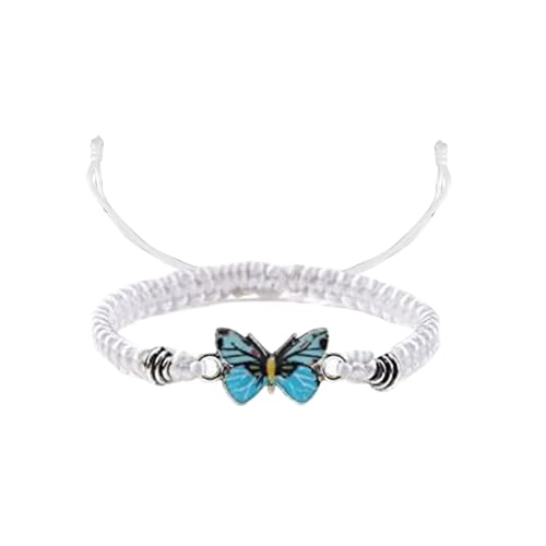 Handgewebtes Paar Schmetterling Armband Armband für Männer und Frauen Geburtstag Schmuck Perlen Halskette und Armband Set, Einheitsgröße, Baumwolle, Kein edelstein Handgewebtes Paar Schmetterling Armband Armband für Männer und Frauen Geburtstag Schmuck Perlen Halskette und Armband Set, Einheitsgröße, Baumwolle, Kein edelstein von Generisch