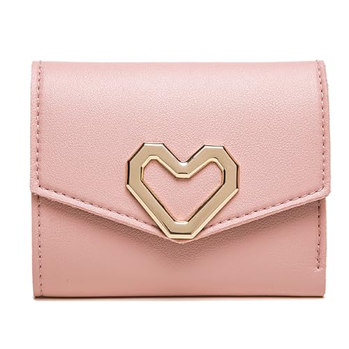 Handheld Leder Damen Geldbörse Kurze Geldtasche Multi Card Slot Patch Change Card Bag, rose, Einheitsgröße von Generisch