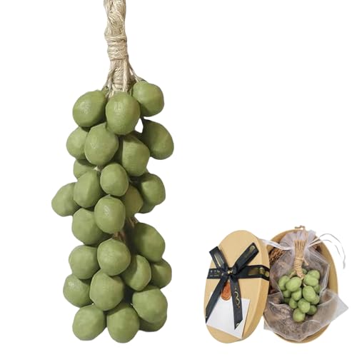 Handmade Grape Soap on a Rope, Cold Process Artisan Soap, Grape Cluster Design with Natural Fragrance, Moisturizing Face & Body Wash for Men & Women (1, Grün) von Generisch