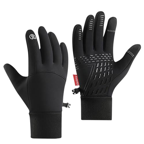 Handschuhe Herren Fahrradhandschuhe Herren Warme Motorradhandschuhe Winddicht Winterhandschuhe Mit Touchfunktion Reithandschuhe Unisex Winter Thermohandschuhe Rutschfest Sandhandschuhe Laufhandschuhe von Generisch