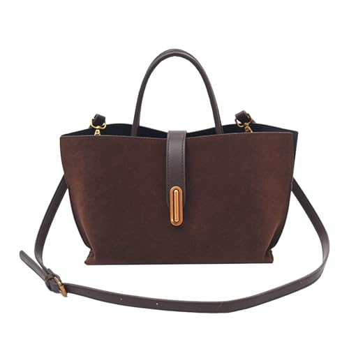 Handtasche Damen Elegant Umhängetasche Schwarz Handtasche Damen Blau Umhängetasche Schwarz Retro 2025 Schulter ä Große Kapazität Hand Einkaufstasche Einkaufskörbe Taschen (Coffee,One Size) von Generisch