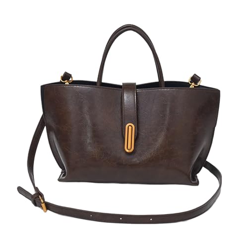 Handtasche Schwarz Gold Damentaschen Umhängetasche Auto Taschen Organizer Damen Retro 2025 Schulter Umhängetasche Große Kapazität Hand Einkaufstasche Taschen Garderobe Wand (Coffee,One Size) von Generisch