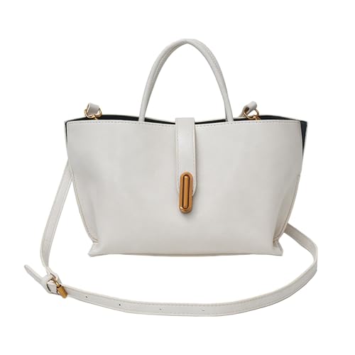 Handtasche Schwarz Gold Damentaschen Umhängetasche Auto Taschen Organizer Damen Retro 2025 Schulter Umhängetasche Große Kapazität Hand Einkaufstasche Taschen Garderobe Wand (White,One Size) von Generisch