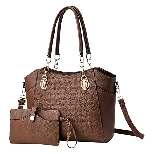 Handtasche Schwarz Mittelgroß Shopper Damen Handtasche Damen Weiß Damentaschen Umhängetasche Tragetasche Umhängetaschen Ledertasche Handtaschen Geldbörse Sets Arbeitsgürtel Taschen (Kh1,One Size) von Generisch