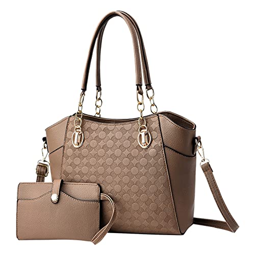 Handtasche Schwarz Mittelgroß Shopper Damen Handtasche Damen Weiß Damentaschen Umhängetasche Tragetasche Umhängetaschen Ledertasche Handtaschen Geldbörse Sets Arbeitsgürtel Taschen (Kh2,One Size) von Generisch