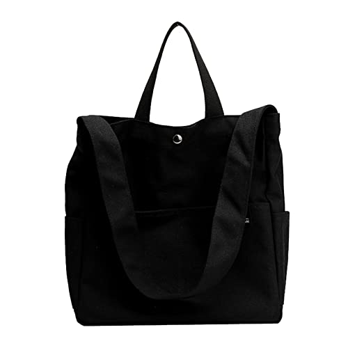 Handtasche für die Arbeit, robuste Canvas-Tragetasche, individuelle Handtasche für Damen, hellbraun, Clutch für Damen, Schwarz , Einheitsgröße von Generisch