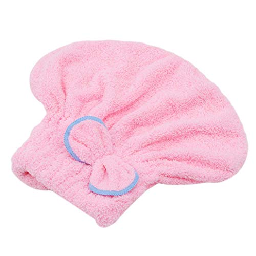 Handtuchkappe Wasseraufnahme Schnelltrocknendes Handtuch Leichtes rutschfestes süßes Handtuch Duschkappe Coral Fleece Pink Robust und kostengünstig von Generisch