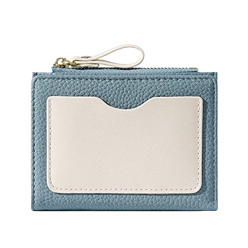 Handy-Brieftaschen-Etui, kleine Geldbörsen für Damen, schlankes Leder, Kartenetui, Halter, Geldbörse, Wechselgeldbörse mit Schlüsselanhänger, modisch, einfach, Brieftaschen für Damen, Blau, blau, von Generisch