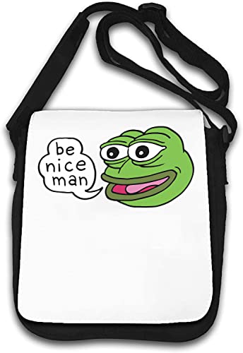 Happy Pepe The Frog Be Nice Man Umhängetasche Weiß von Generisch
