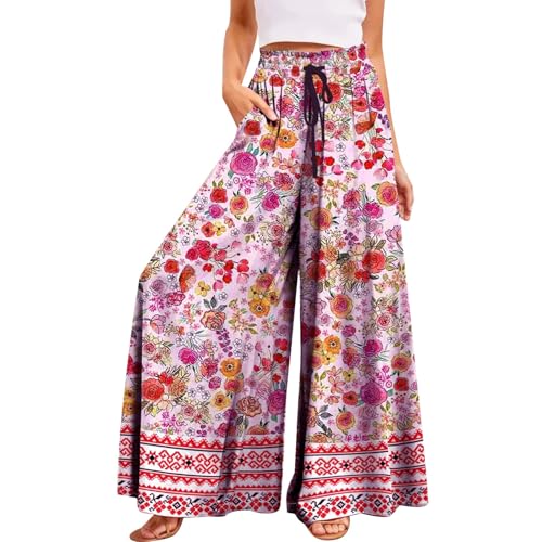 Haremshose Damen Lange Schlupfhose Boho Strandhose, Leicht Freizeithose Loose Sommerhose mit Taschen S-2XL Haremshose Damen Lange Schlupfhose Boho Strandhose, Leicht Freizeithose Loose Sommerhose mit Taschen S-2XL von Generisch