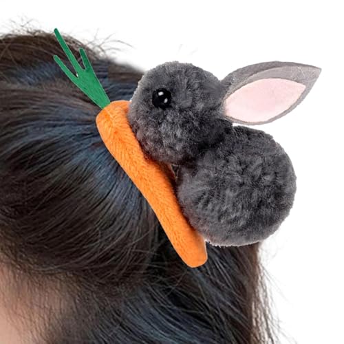 Hasen-Haarspange, Hasen-Haarnadel,Plüsch Karotte Haarnadel - Plüsch-Haarspange, mit Karotten-Haarspange, Haarnadel-Haarspangen für Mädchen, Ostern, Halloween von Generisch