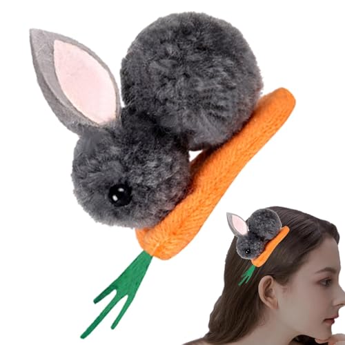 Hasen-Haarspange, Karotten-Haarnadel, Plüsch-Haarspange, Osterhasen-Haarspange, Plüschhase, Karotte, Haarnadel, für Mädchen, Ostern, Halloween von Generisch