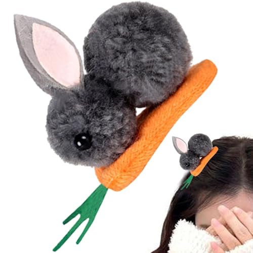Hasen Haarspange - Haarspange Kaninchen - Hasen-haar-accessoires Haarschmuck - Plüsch Haarschmuck Süß Hasen Haaraccessories | Für Ostern Häschen-karotten-haarspange Plüsch von Generisch