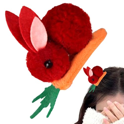 Hasen Haarspange - Haarspange Kaninchen - Hasen-haar-accessoires Haarschmuck - Plüsch Haarschmuck Süß Hasen Haaraccessories | Für Ostern Häschen-karotten-haarspange Plüsch von Generisch