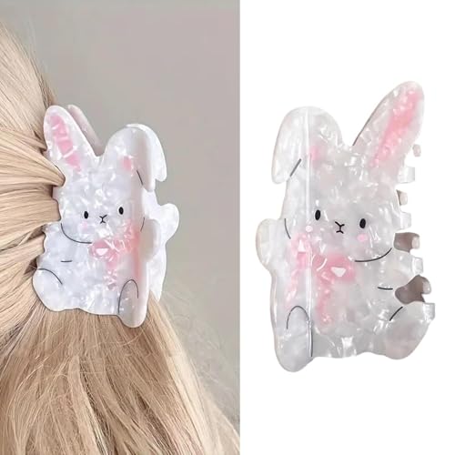 Hasen-Haarspangen, lustige Hasenkrallen-Clips für Frauen und Mädchen, niedliche weiße Haarspangen für dickes Haar, Oster-Partygeschenke, Lehrergeschenke, Frühling-Haar-Accessoires (1 Stück) von Generisch