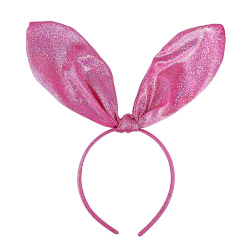 Hasenohren Haarreif, Hasenkostüm Damen, Hasenkostüm Erwachsene, 1 Stück Hase Ohren Haarbänder für Damen,Ostern Geschenke Karneval Ostern Party Kinder Erwachsene (A2-Hot Pink) von Generisch