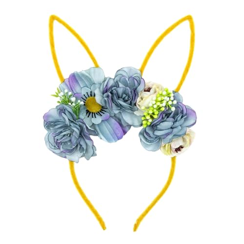 Hasenohren Haarreif, Hasenkostüm Damen, Hasenkostüm Erwachsene, 1 Stück Hase Ohren Haarbänder für Damen,Ostern Geschenke Karneval Ostern Party Kinder Erwachsene (A4-Blue) von Generisch