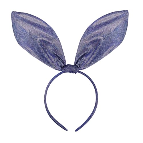 Hasenohren Stirnband Haarband Damen Stirnbänder Ostern Haarreif Haarreifen Haarschmuck für Fasching Karneval Kostüm Zubehör für Kinder und Erwachsene Karneval Halloween Fasching (B2-Navy) von Generisch