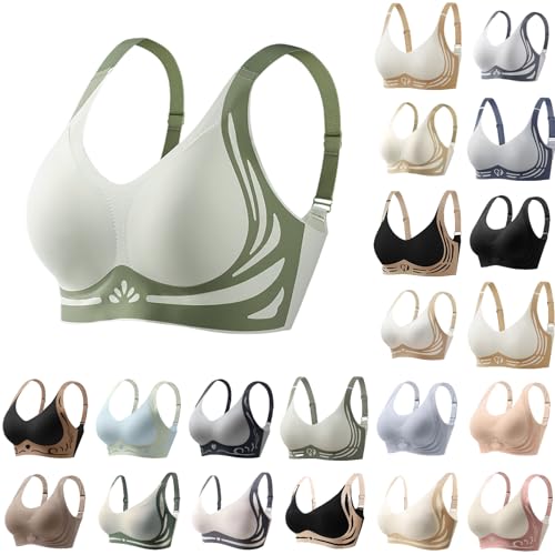 Hatme Haltungskorrektur BH Original Rücken BH Damen Comfy Seamless Push-up Posture Correction Bra Sport BH Damen Ohne Bügel Weiche Push Up BH Hatme Korrektur BH Bügelloser Top Stütz BH Atmungsaktiver von Generisch