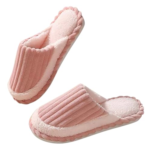 Hausschlappen Damen Flauschige Plüsch Hauspantoffeln Wärme Bequem Hausschlappen Vorne Geschlossen Pantoletten Elegant Pantoffeln Rutschfeste Hause Slippers Indoor Outdoor Damenhausschuhe von Generisch