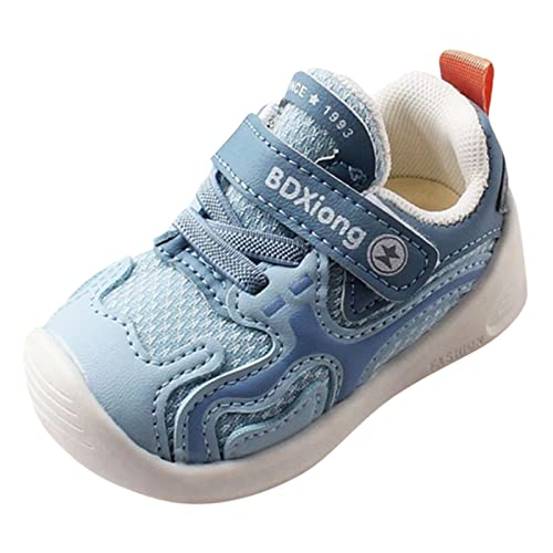 Hausschuhe 1 Jahr Junge Sportschuhe Kinder Baby Kleinkind Schuhe Rutschfeste Gummisohle Outdoor Kleinkind Wanderschuhe Infant Outfit Sneaker in Metallic-Optik für Jungen (Sky Blue, 21 Infant) von Generisch