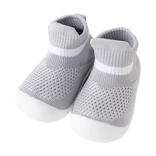 Hausschuhe 21 Kleinkinder Mädchen Jungen Kinder Freizeitschuhe Mesh Soft Bottom Atmungsaktive Slip On Sportschuhe Socken Schuhe Damen Geschlossen (Grey, 22.5 Toddler) von Generisch