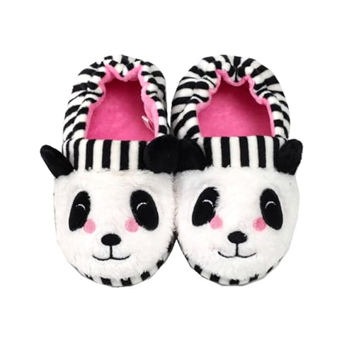 Hausschuhe Baby Winter Weiche Warmer Niedlich Plüsch Gestreift Der Panda Hausschuhe Kleinkind Baumwolle House Slippers Kinder Outdoor Slip-On Bequem Pantoffeln von Generisch