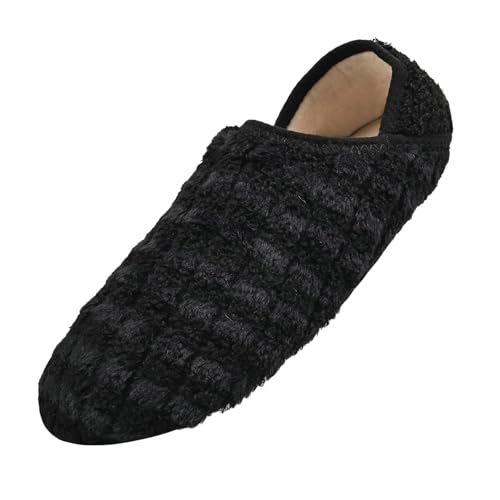 Hausschuhe Damen, Unisex Fuzzy Hausschuhe Herren, Warm Bequem Slipper Socken Geschlossene Rückseite Haussocken Leicht Flauschiges Futter Rutschfeste Pantoffeln Für Drinnen Und Draußen von Generisch