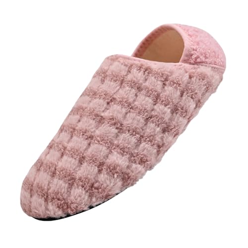 Hausschuhe Damen, Unisex Fuzzy Hausschuhe Herren, Warm Bequem Slipper Socken Geschlossene Rückseite Haussocken Leicht Flauschiges Futter Rutschfeste Pantoffeln Für Drinnen Und Draußen von Generisch