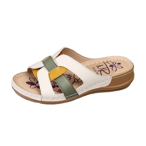 Hausschuhe Damen Bequeme Ergonomische Offener Zehen Leder Leichte Pantoletten Ultra-Bequeme Slingback Sandaletten Rutschfeste Flipflop Bequem Sandaletten Hausschuhe Damen Bequeme Ergonomische Offener Zehen Leder Leichte Pantoletten Ultra-Bequeme Slingback Sandaletten Rutschfeste Flipflop Bequem Sandaletten von Generisch