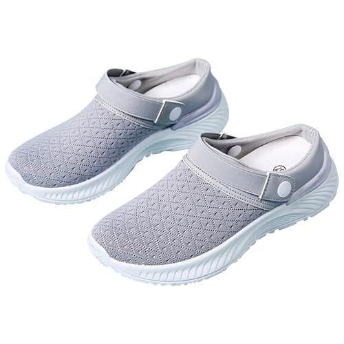 Hausschuhe Damen Clogs Gartenschuhe Sommer Badelatschen Strand Schuhe Sandalen Pantoletten Gesundheitsschuhe Atmungsaktiv Mesh Pantoffeln Slip On Walking Freizeit Schuhe Weich rutschfest von Generisch