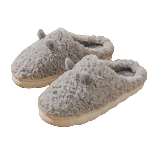Hausschuhe Damen Filz Hausschuhe Damen Herren Plüsch Geschlossen Leicht Flauschige Filz Mit Flexiblen Obermaterial Pantoffeln Elegant Freizeit Weichen von Generisch