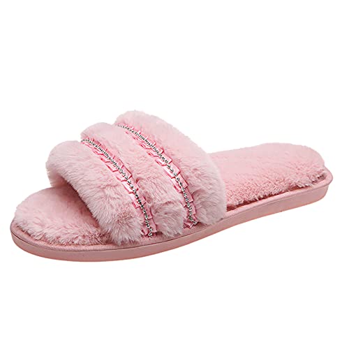 Hausschuhe Damen Filz Offen Hausschuhes Damen Winter Feste Sohle Slip On Filzhausschuhe Strass Filzpantoffeln Gestreifte Hauslatschen Für Filz Wollkies Winterschuhe Mode Gästehausschuhe von Generisch