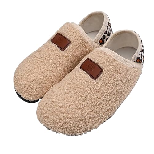 Hausschuhe Damen Flauschig Winter - Filzpantoffeln Damen Einfarbig Pantoletten Hauspantoffeln Rutschfest Plüschhausschuhe Haushaltsschuhe Modischer Winterhausschuhe Freizeitschuhe Paare Slippers von Generisch