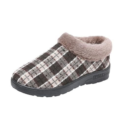 Hausschuhe Damen Gefüttert Pantoletten Winterschuhe Winterboots Winter Warm Hausstiefel Plüsch Slipper Slip On Schuhe Schlupfstiefel Flache Schuhe Leichte Frottee Halbschuhe Low Top Sneaker von Generisch