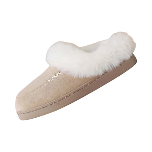 Hausschuhe Damen Geschlossen Hausschuhes Damen Plüsch Lustig Warm Gefüttert Winterschuhe Mit Plateau Pantoletten Slip On Filzhausschuhe Freizeit Filzpantoffeln Minimalist Hausschuhe Plüsch von Generisch