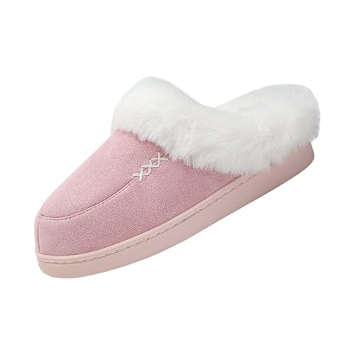 Hausschuhe Damen Geschlossen Hausschuhes Damen Plüsch Lustig Warm Gefüttert Winterschuhe Mit Plateau Pantoletten Slip On Filzhausschuhe Freizeit Filzpantoffeln Minimalist Hausschuhe Plüsch von Generisch