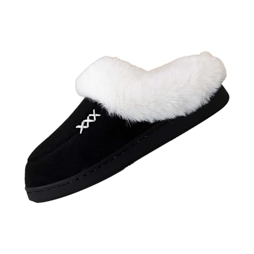 Hausschuhe Damen Geschlossen Hausschuhes Damen Plüsch Lustig Warm Gefüttert Winterschuhe Mit Plateau Pantoletten Slip On Filzhausschuhe Freizeit Filzpantoffeln Minimalist Hausschuhe Plüsch von Generisch
