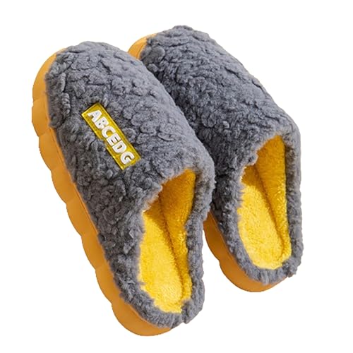 Hausschuhe Damen Geschlossen Plüsch - Pantoffeln Herren 45 Gummisohlen Rutschfest Gästehausschuhe Wolkenslipper Teddy-Fleece Hüttenschuhe Slippers Bequem Winterpantoffeln Haushaltsschuhe von Generisch
