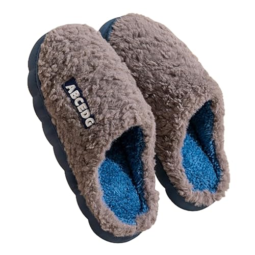 Hausschuhe Damen Geschlossen Plüsch - Pantoffeln Herren 45 Gummisohlen Rutschfest Gästehausschuhe Wolkenslipper Teddy-Fleece Hüttenschuhe Slippers Bequem Winterpantoffeln Haushaltsschuhe von Generisch