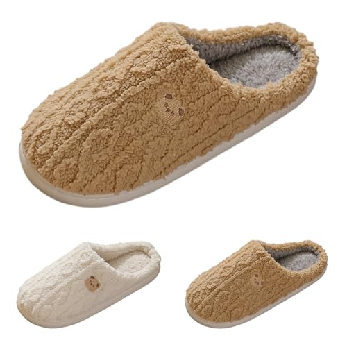 Hausschuhe Damen Geschlossen Winter Hausschuhe-Damen Rutschfeste Sohle Kuschelhausschuhe Gefütterte Filzpantoffeln Thermo Hausschlappen Leicht Winterhausschuhe Plüsch Filzhausschuhe Wärme Pantoffeln von Generisch