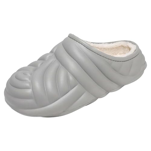 Hausschuhe Damen Geschlossen Winter Hausschuhes Damen Warm rutschfest Slip On Liebespaar Pantoffeln Wasserfest Filzpantoffeln Casual Hauslatschen Für Flach Winterschuhe Gummi Freizeitschuhe von Generisch