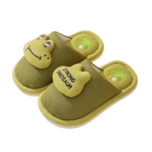 Hausschuhe Damen Herren Mädchen Hausschuhe Winter Warme Schuhe Für Kleinkinder Kinder Weiche Indoor Niedlichen Cartoon Kinder Mädchen (Green, 28.5 Little Child) von Generisch